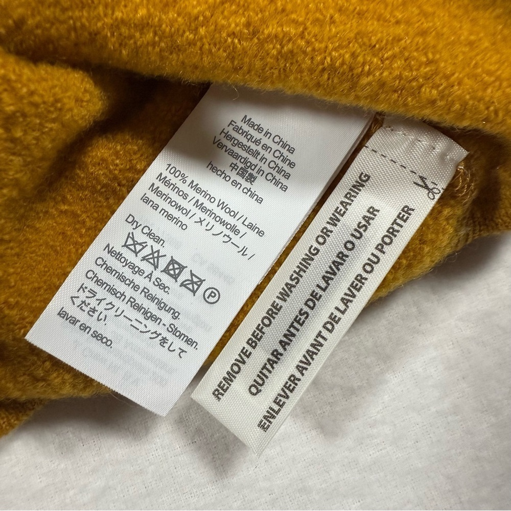 Wallace & Barnes mustard 100% Merino Wool crewneck Sweatshirt small J. Crew NWOT - Picture 6 of 6
